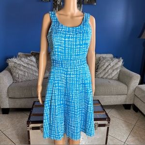 Calvin Klein Blue White Midi Dress Medium